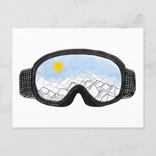 Cartão Postal Ilustração do Modo Montanha Ski Goggles