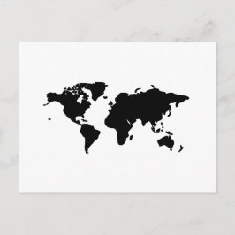 Cartão Postal Ilustração do mundo preto e branco
