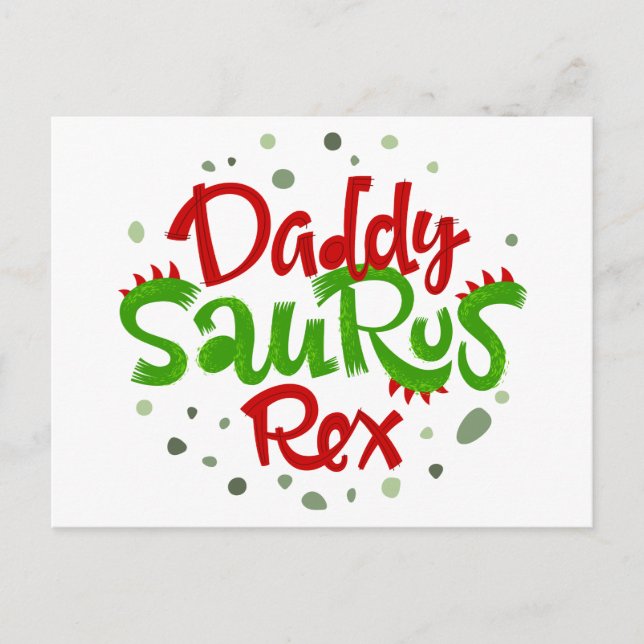 Cartão Postal Ilustração do pai Saurus Rex (Frente)