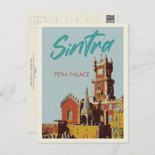 Cartão Postal Ilustração do palácio de Sintra Pena Portugal