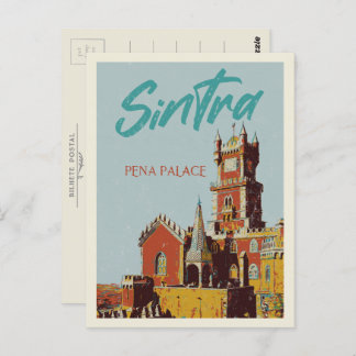 Cartão Postal Ilustração do palácio de Sintra Pena Portugal