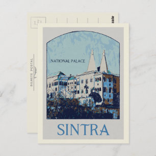 Cartão Postal Ilustração do palácio nacional Sintra Portugal
