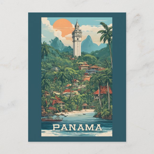 Cartão Postal Ilustração do Panamá (Frente)