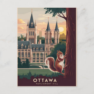 Cartão Postal Ilustração do Parlamento de Ottawa