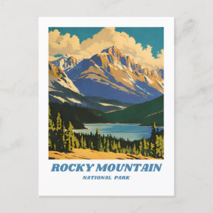 Cartão Postal Ilustração do Parque Nacional da Montanha Rocky, r