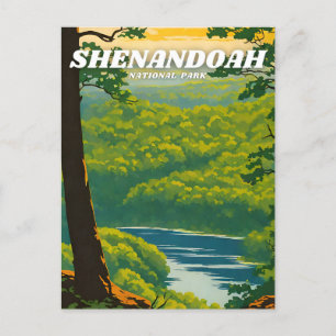Cartão Postal Ilustração do Parque Nacional Shenandoah Retro Dec