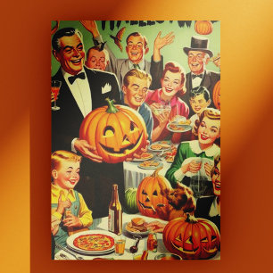 Cartão Postal Ilustração do Partido Vintage Halloween