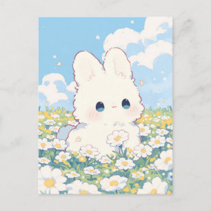 Cartão Postal Ilustração do Pradinho da Margarida, o Coelhinho B