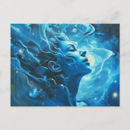 Cartão Postal Ilustração do Signo Zodiacal de Aquário
