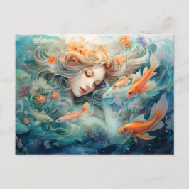 Cartão Postal Ilustração do Signo Zodíaco de Peixes