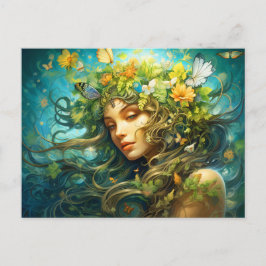 Cartão Postal Ilustração do Signo Zodíaco de Virgem