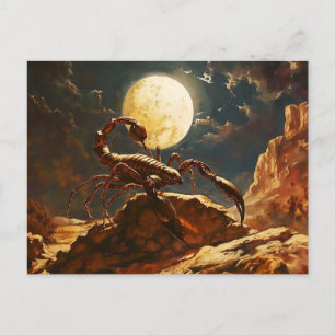 Cartão Postal Ilustração do Signo Zodíaco Escorpião