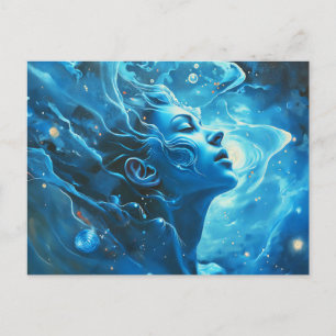 Cartão Postal Ilustração do Símbolo Zodiac Aquário