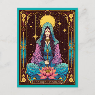 Cartão Postal Ilustração do Tarot, a Summa Sacerdotisa