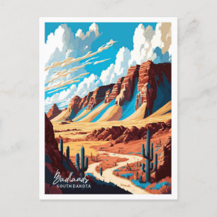 Cartão Postal Ilustração do Trabalho de arte do Parque Badlands 