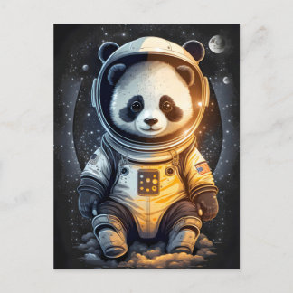 Cartão Postal Ilustração do Urso de Panda do Astronauta