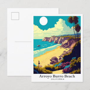 Cartão Postal Ilustração do Viagem da Califórnia em Arroyo Burro