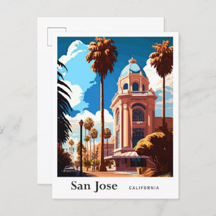 Cartão Postal Ilustração do Viagem da Califórnia em San Jose