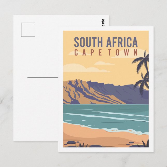 Cartão Postal Ilustração do Viagem da Cidade do Cabo, África do  (Frente/Verso)