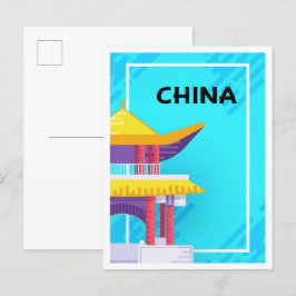 Cartão Postal Ilustração do Viagem de Arte de Pequim na China
