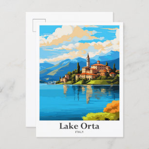 Cartão Postal Ilustração do Viagem de Arte do Lago Orta
