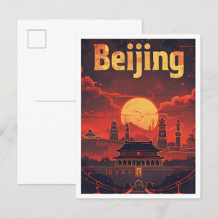 Cartão Postal Ilustração do Viagem de Arte em Beijing China