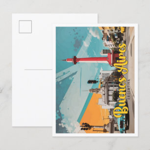 Cartão Postal Ilustração do Viagem de Arte Pop da Argentina em B
