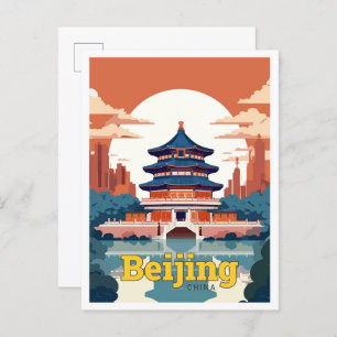 Cartão Postal Ilustração do Viagem de Pequim na China