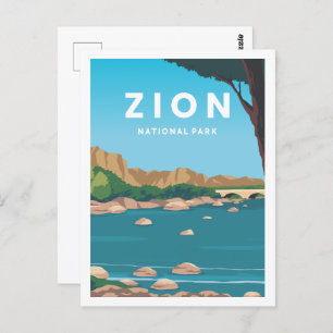 Cartão Postal Ilustração do Viagem de Place do Zion National Par