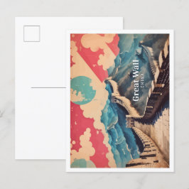 Cartão Postal Ilustração do Viagem de Pop de Arte da China na Pa