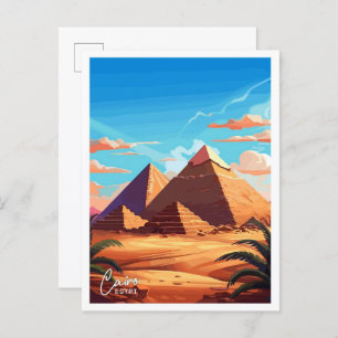 Cartão Postal Ilustração do viagem do Cairo Egypt