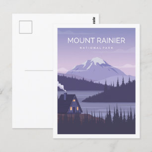 Cartão Postal Ilustração do Viagem Place do Monte Rainier Famous