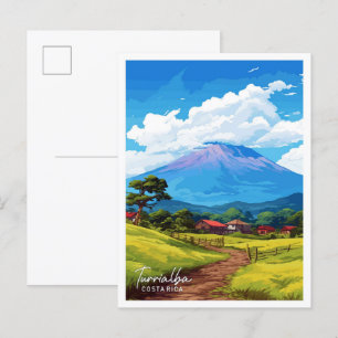 Cartão Postal Ilustração do Viagem Vintage na Costa Rica