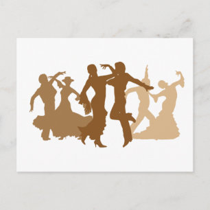 Cartão Postal Ilustração dos Dançarinos do Flamenco