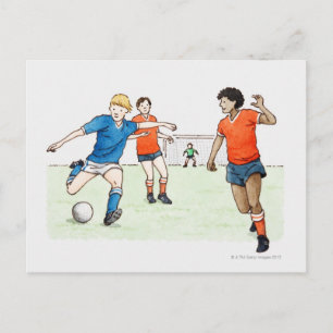 Cartão Postal Ilustração dos jogadores de futebol