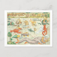 Ilustração dos Monstros do Mar Vintage 1544