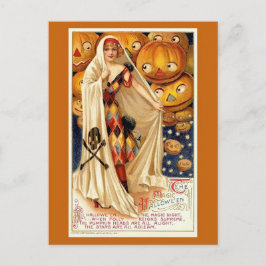 Cartão Postal Ilustração engraçada de Halloween vintage 