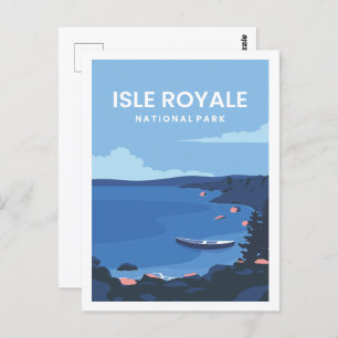 Cartão Postal Ilustração Famosa de Viagem de Isle Royale