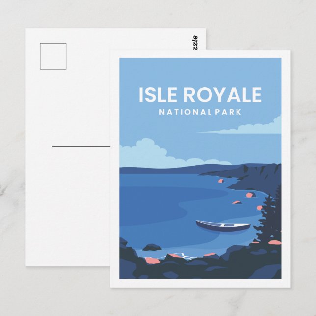 Cartão Postal Ilustração Famosa de Viagem de Isle Royale (Frente/Verso)
