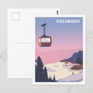 Cartão Postal Ilustração Famosa de Viagem Place do Colorado EUA