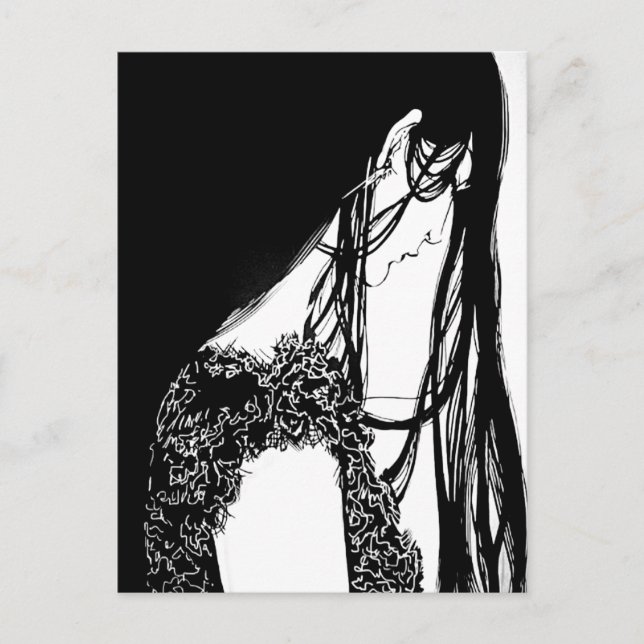 Cartão Postal Ilustração feminina parte 1 (Frente)