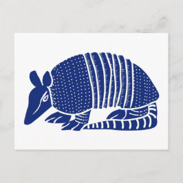 Cartão Postal Ilustração Gráfica marinho Blue Armadillo