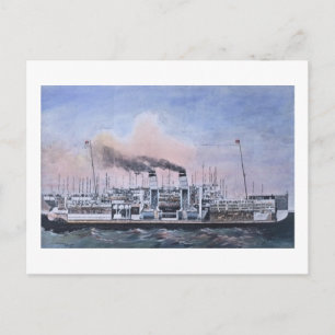 Cartão Postal Ilustração Interna do RMS Titanic Vintage