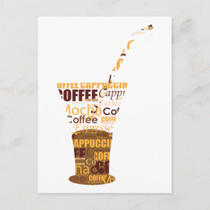 Cartão Postal Ilustração moderna do café