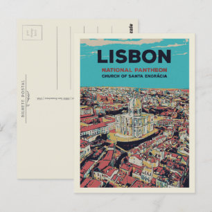 Cartão Postal Ilustração nacional do panteão de Lisboa