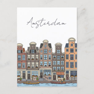 Cartão Postal Ilustração nos Países Baixos de Amsterdã