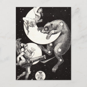 Cartão Postal Ilustração Noturna do Deus do Universo da Lua Cele
