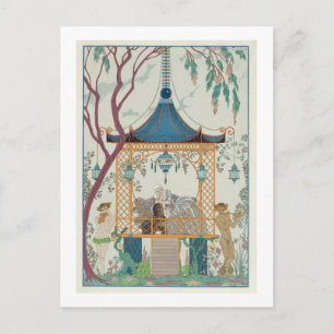 Cartão Postal Ilustração para 'Fêtes Galantes' de Paul Verlaine