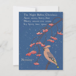 Cartão Postal Ilustração Personalizada de Poema de Natal com Pás