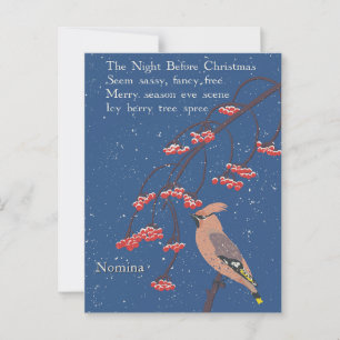 Cartão Postal Ilustração Personalizada de Poema de Natal com Pás